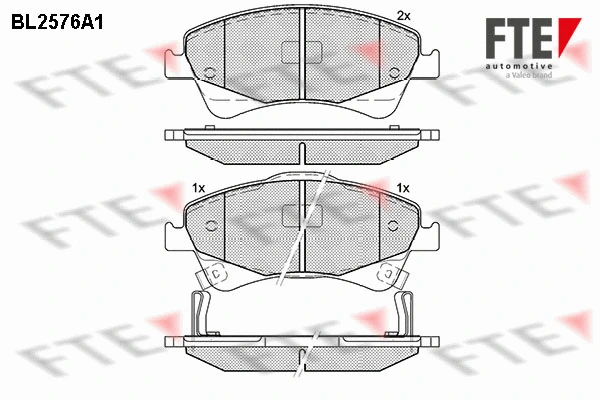 Kit de plaquettes de frein, frein à disque FTE 9010827