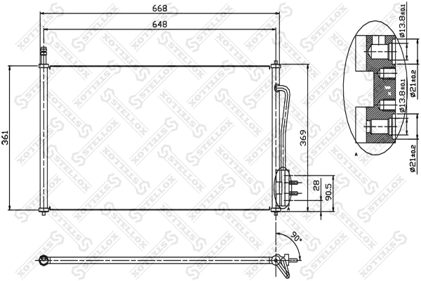 Condenseur, climatisation STELLOX 10-45001-SX