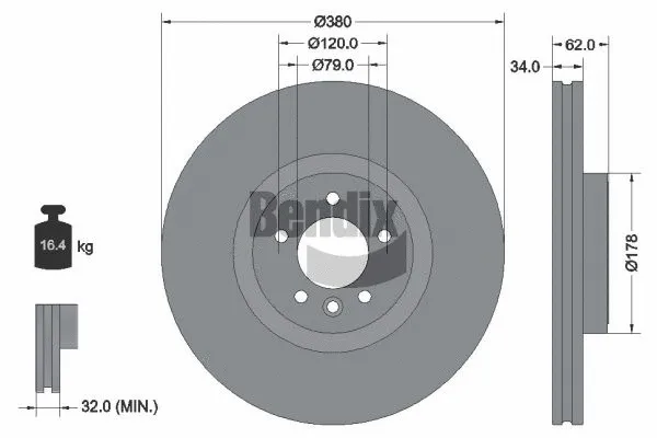 Disque de frein BENDIX Braking BDS2323HC
