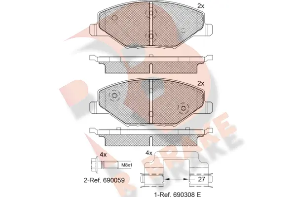 Kit de plaquettes de frein, frein à disque R BRAKE RB2110