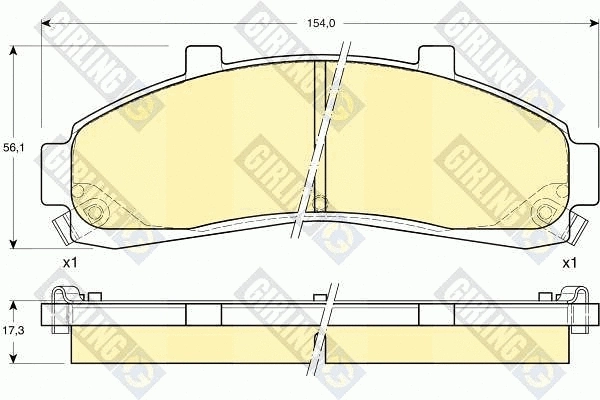 Kit de plaquettes de frein, frein à disque GIRLING 6140109