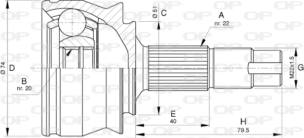 Jeu de joints, arbre de transmission OPEN PARTS CVJ5762.10