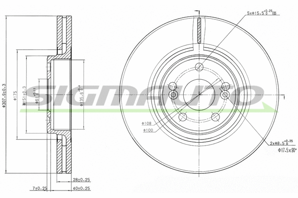 Disque de frein SIGMAUTO DBB368V