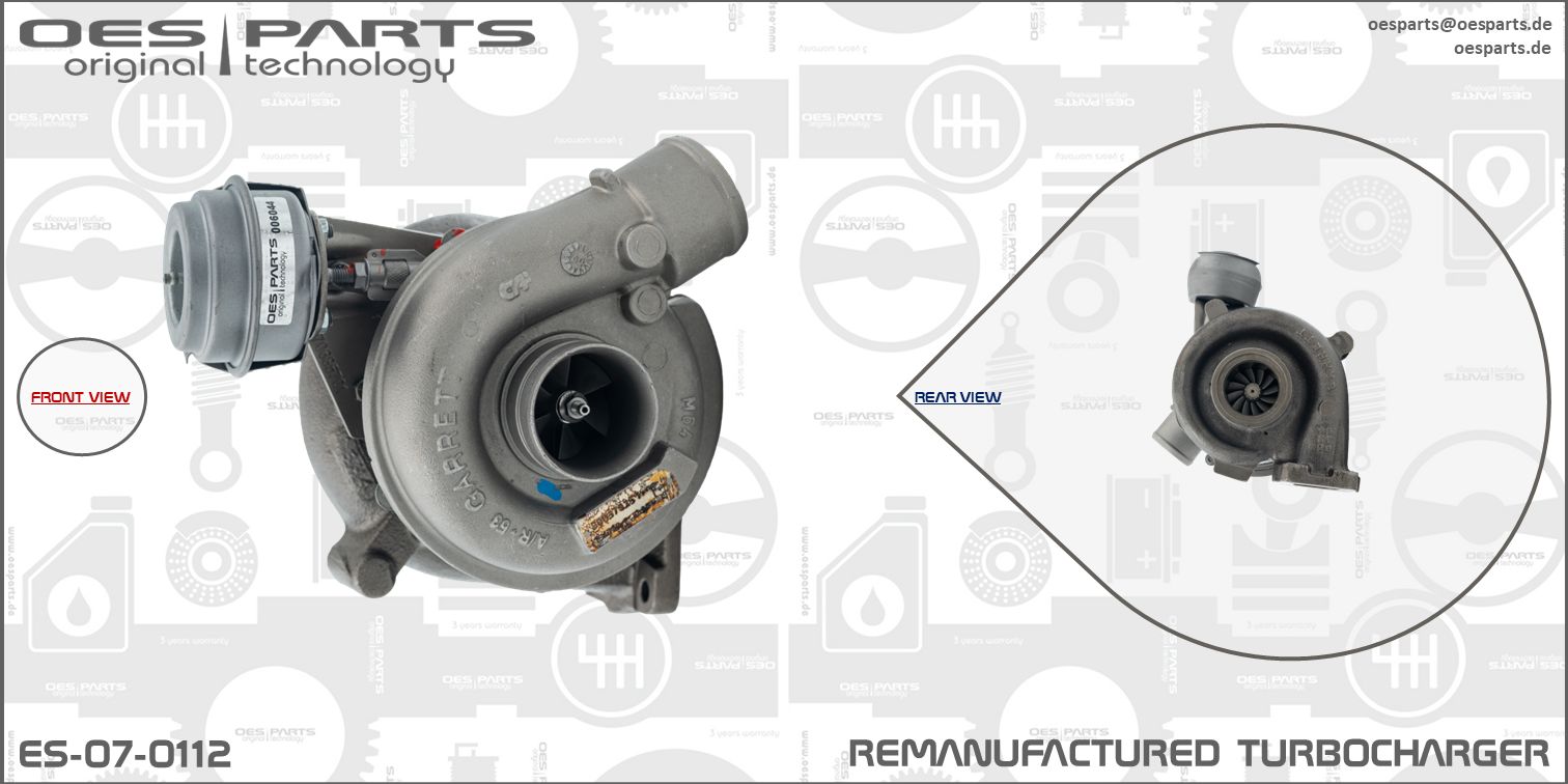 Turbocompresseur, suralimentation OES PARTS ES-07-0112
