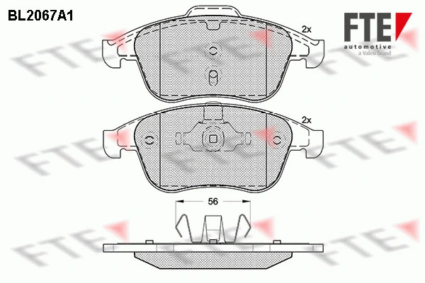 Kit de plaquettes de frein, frein à disque FTE 9010650