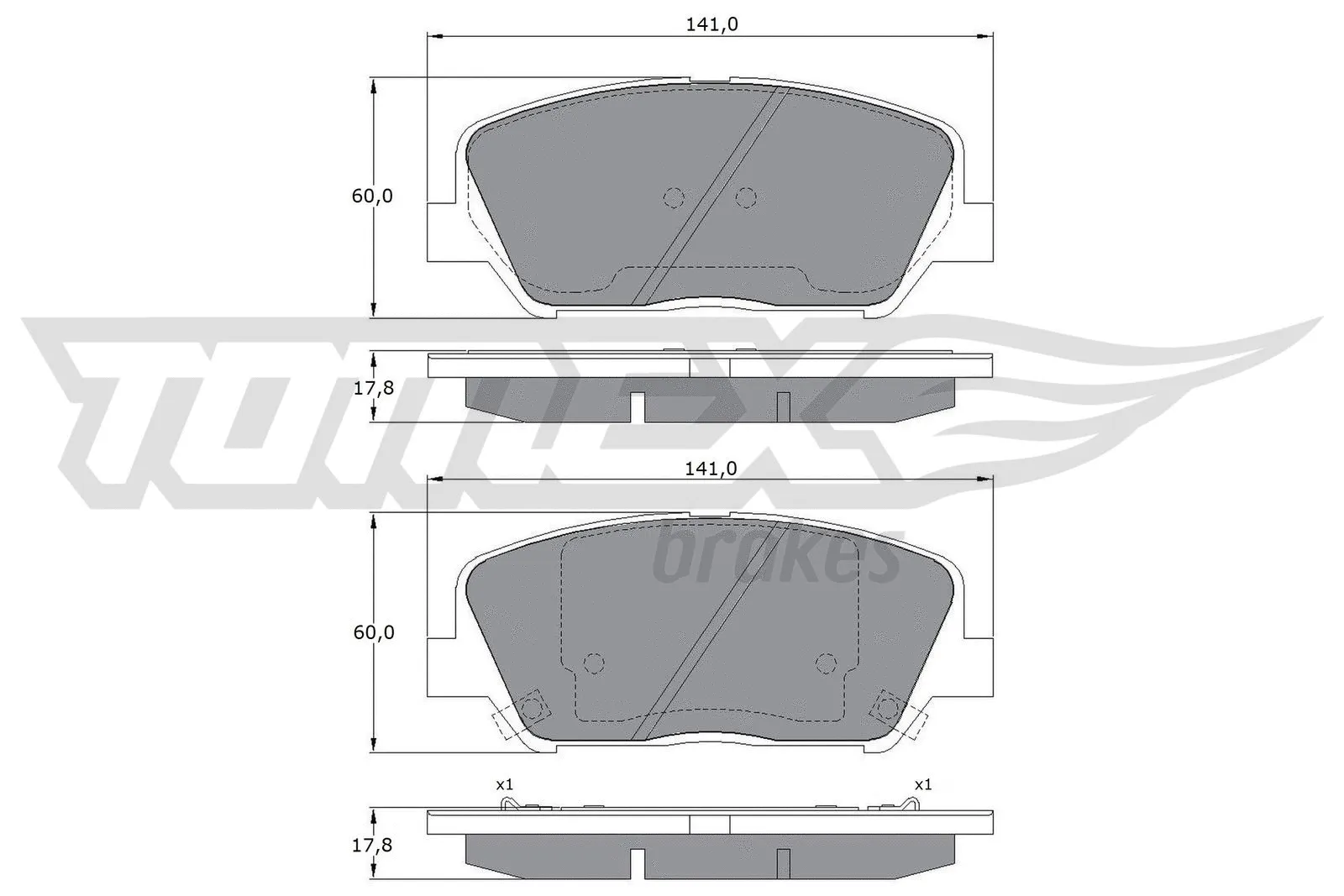 Kit de plaquettes de frein, frein à disque TOMEX Brakes TX 17-01