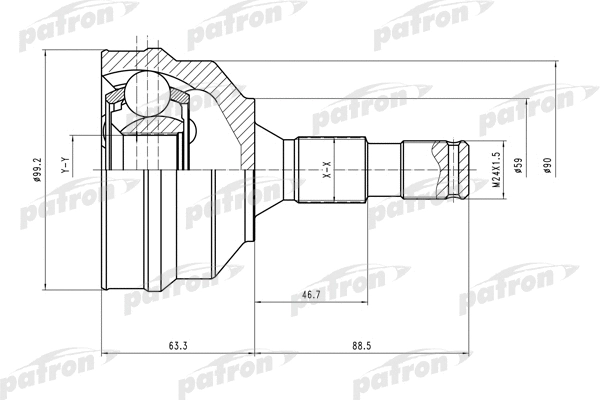 Jeu de joints, arbre de transmission PATRON PCV1496