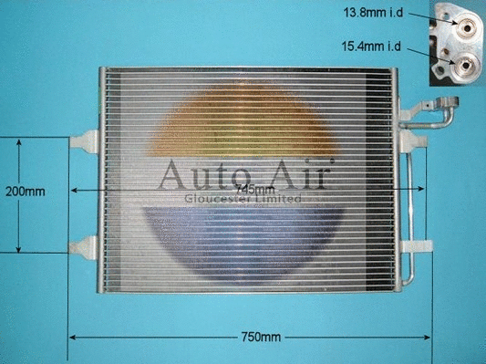 Condenseur, climatisation AUTO AIR GLOUCESTER 16-0012
