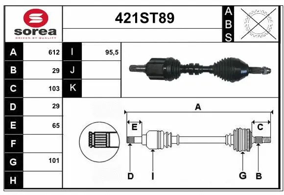Arbre de transmission STARTCAR 421ST89
