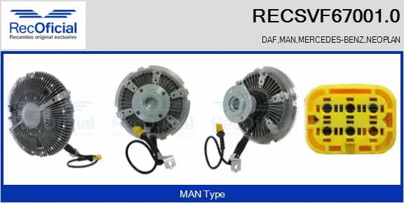 Embrayage, ventilateur de radiateur RECOFICIAL RECSVF67001.0