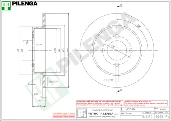 Disque de frein PILENGA 5395