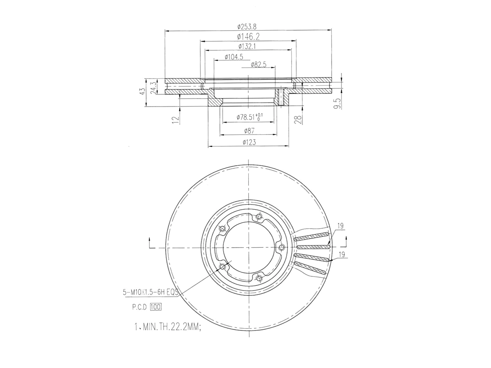 Disque de frein A.Z. Meisterteile AZMT-44-024-1516