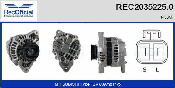 Alternateur RECOFICIAL REC2035225.0