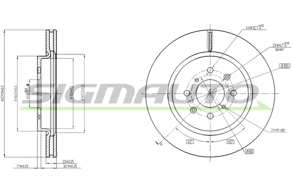 Disque de frein SIGMAUTO DBC410V