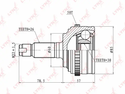 Jeu de joints, arbre de transmission LYNXAUTO CO-3408A