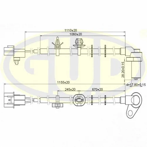 Capteur, vitesse de roue G.U.D. GABS02605
