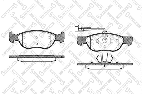 Kit de plaquettes de frein, frein à disque STELLOX 598 012B-SX