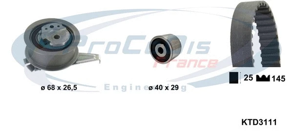 Kit de courroie crantée PROCODIS FRANCE KTD3111
