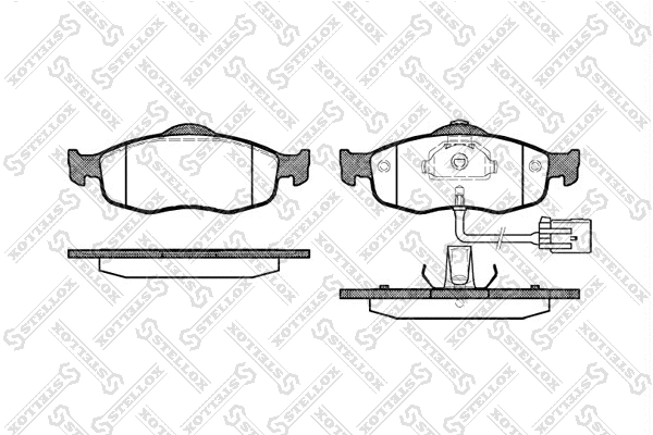 Kit de plaquettes de frein, frein à disque STELLOX 443 002B-SX
