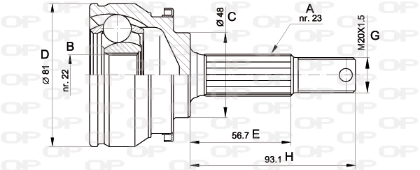 Jeu de joints, arbre de transmission OPEN PARTS CVJ5194.10