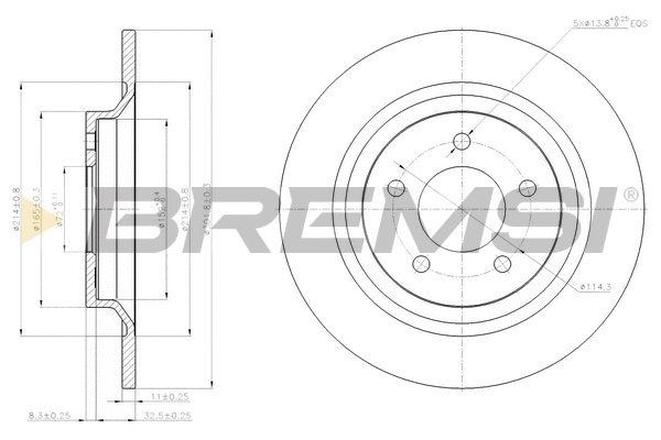 Disque de frein BREMSI CD7547S