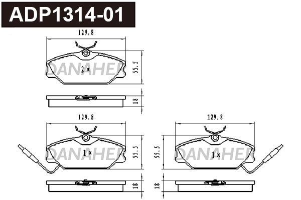 Kit de plaquettes de frein, frein à disque DANAHER ADP1314-01