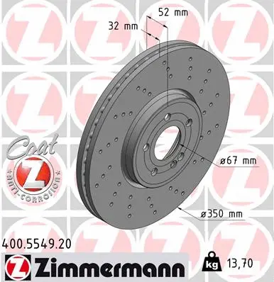 Disque de frein ZIMMERMANN 400.5549.20