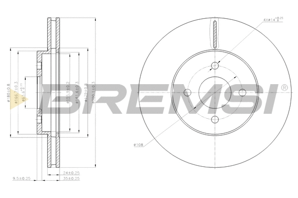 Disque de frein BREMSI CD7195V