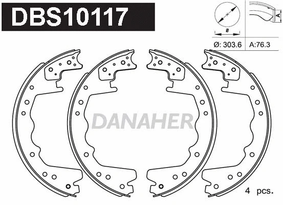 Jeu de mâchoires de frein DANAHER DBS10117