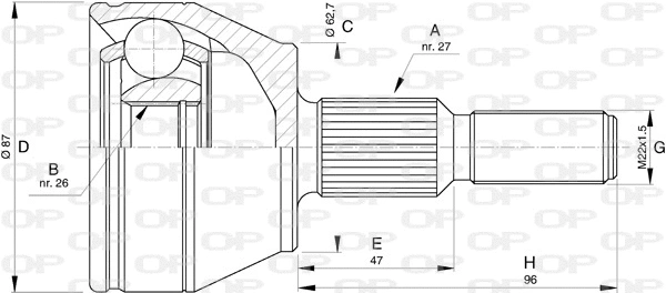 Jeu de joints, arbre de transmission OPEN PARTS CVJ5751.10