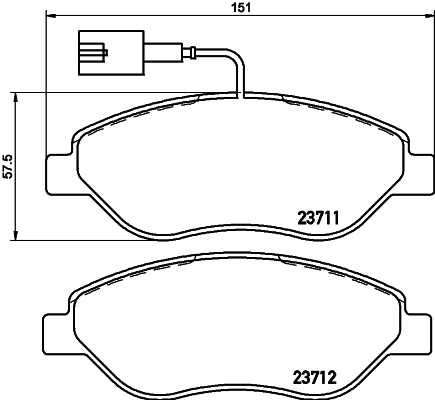 Kit de plaquettes de frein, frein à disque PAGID T5164