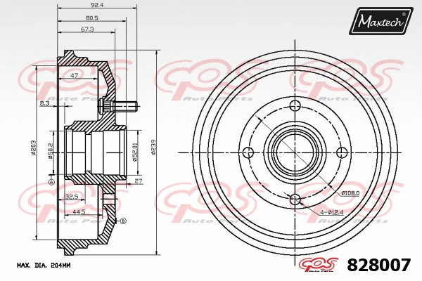 Tambour de frein MAXTECH 828007