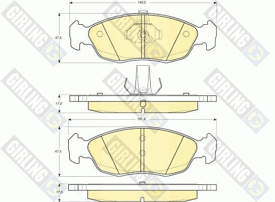 Kit de plaquettes de frein, frein à disque GIRLING 6113222