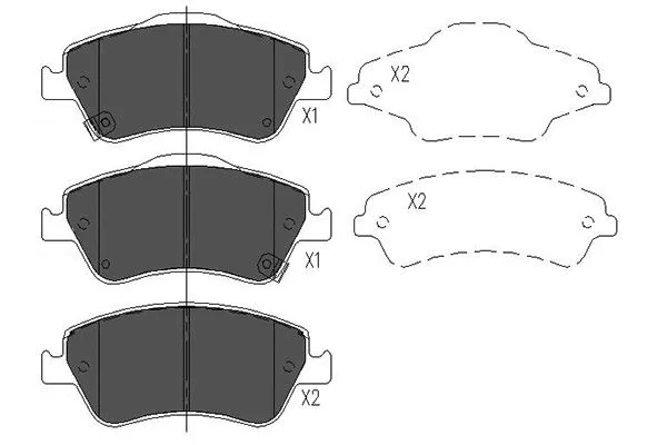 Kit de plaquettes de frein, frein à disque KAVO PARTS KBP-9027