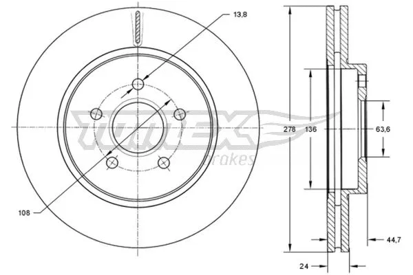 Disque de frein TOMEX Brakes TX 72-27