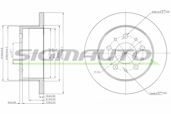 Disque de frein SIGMAUTO DBB144S