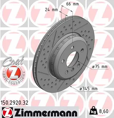 Disque de frein ZIMMERMANN 150.2920.32