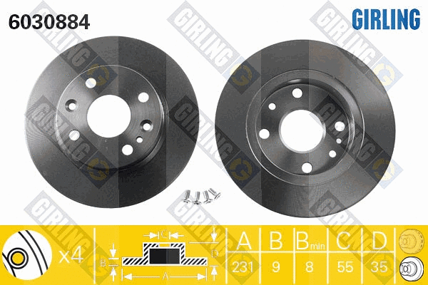 Disque de frein GIRLING 6030884