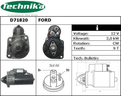 Démarreur Technika D71820