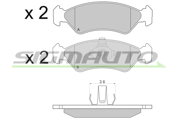 Kit de plaquettes de frein, frein à disque SIGMAUTO SPA671