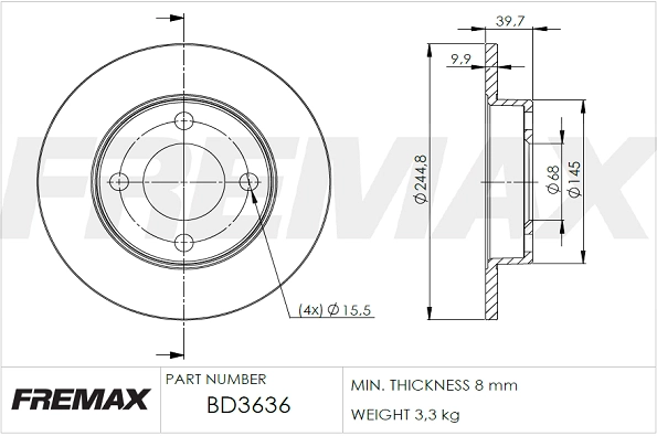 Disque de frein FREMAX BD-3636