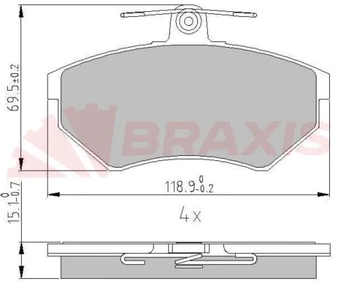 Kit de plaquettes de frein, frein à disque BRAXIS AA0616