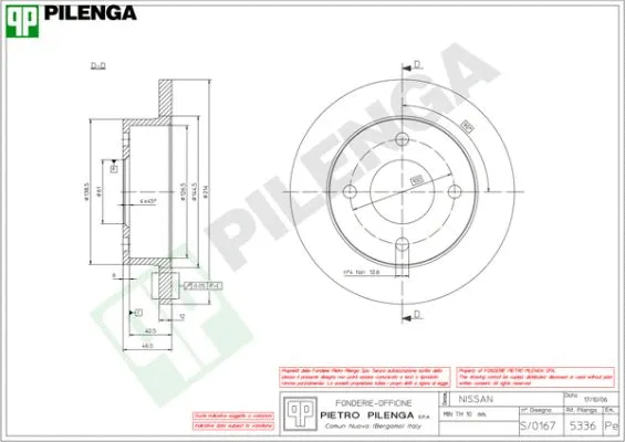 Disque de frein PILENGA 5336