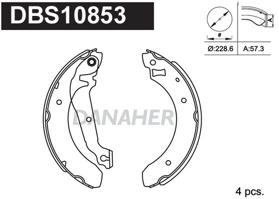 Jeu de mâchoires de frein DANAHER DBS10853