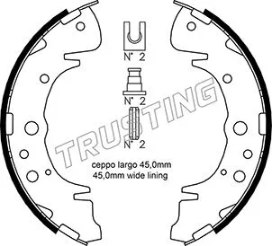 Jeu de mâchoires de frein TRUSTING 046.207