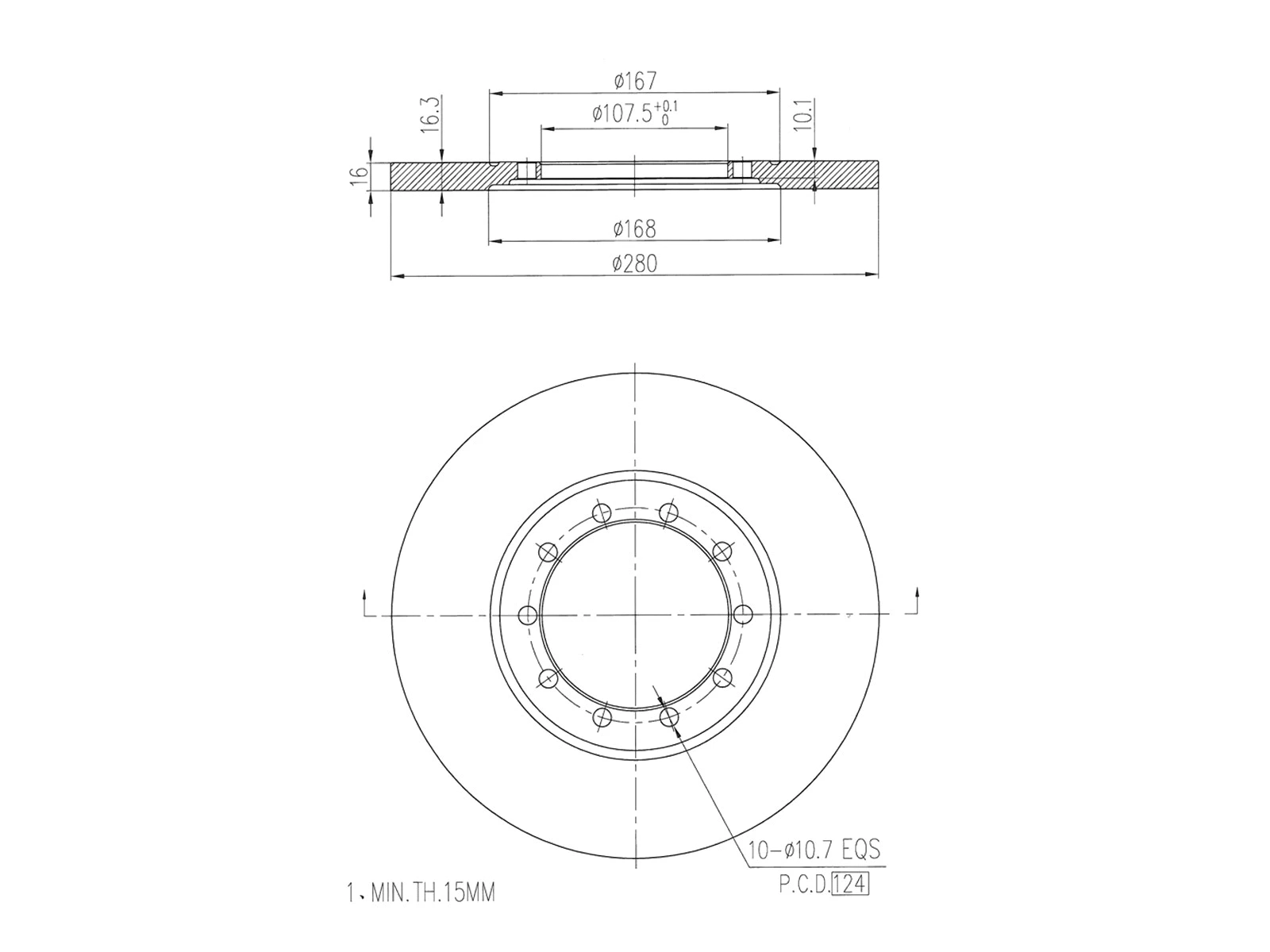 Disque de frein A.Z. Meisterteile AZMT-44-024-1267