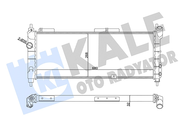 Radiateur, refroidissement du moteur KALE OTO RADYATÖR 357015