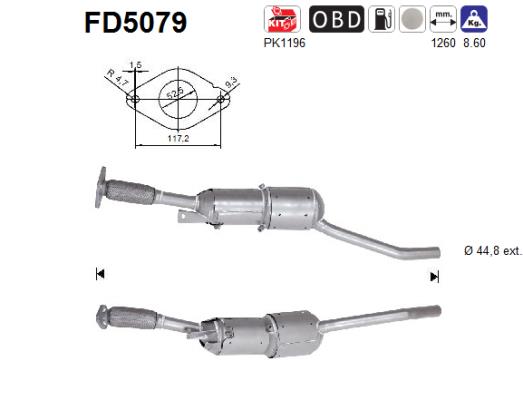 Filtre à particules / à suie, échappement AS FD5079