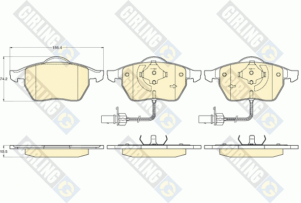 Kit de plaquettes de frein, frein à disque GIRLING 6113072