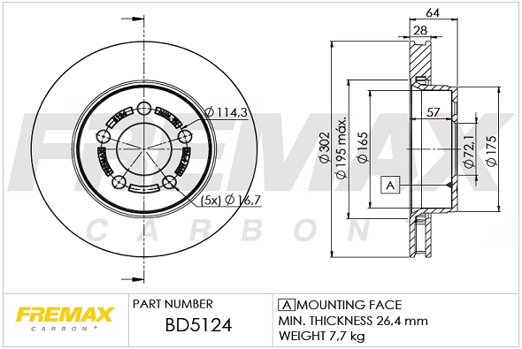 Disque de frein FREMAX BD-5124